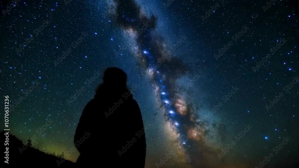 Woman Silhouetted Against the Milky Way Woman Silhouetted Against the Milky Way