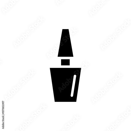 Nail polish icon black and white vector sign