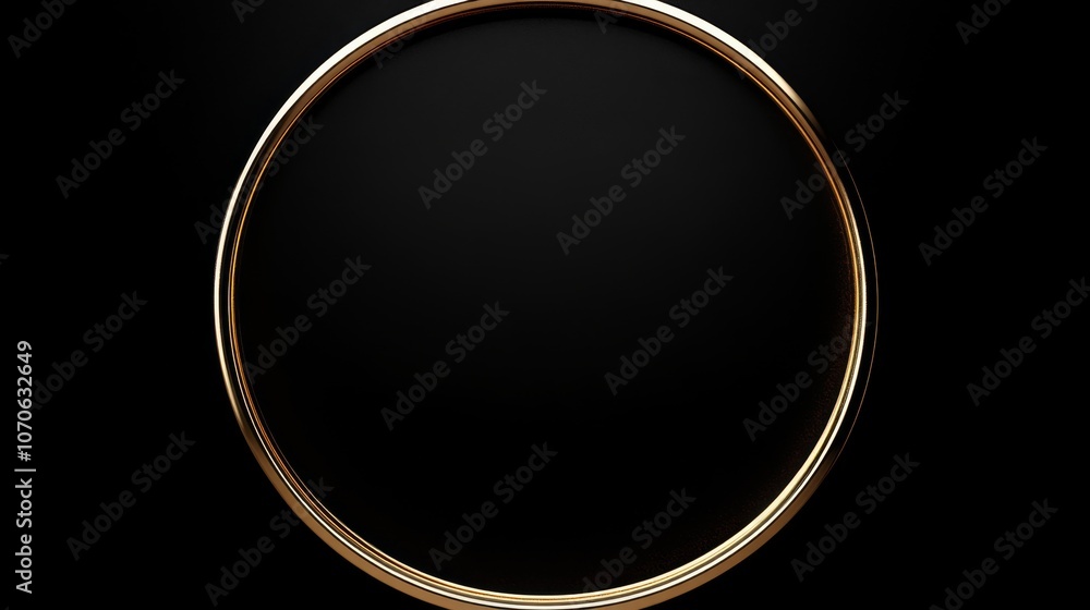 Golden Oval Frame on Black Background Golden Oval Frame on Black Background