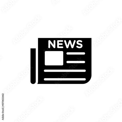 News icon black and white vector sign