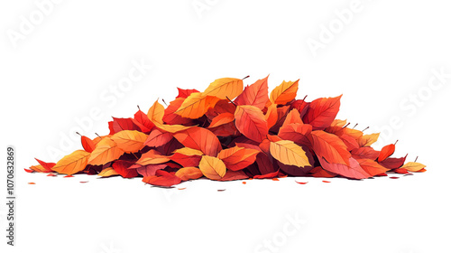 A pile of autumn leaves ready to be jumped in. Vector flat minimalistic isolated graphic vector illustration background.