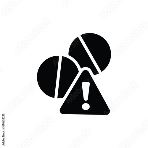 Overdose icon black and white vector sign