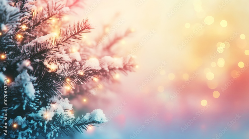 New Year banner on the pastel background New Year banner on the pastel background