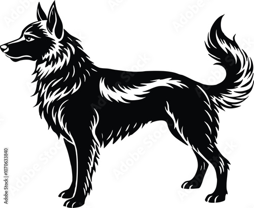 Dog silhouette dog breed silhouette vector illustration