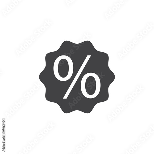 Percent icon black and white vector sign