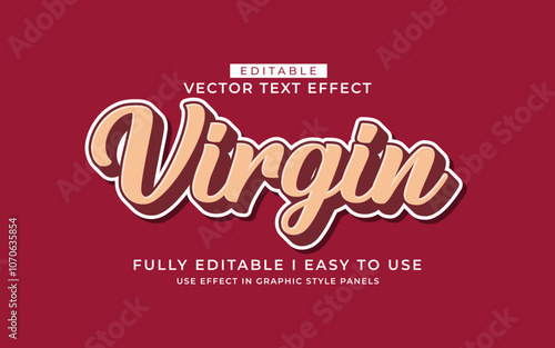 3d editable virgin text effect graphic style template