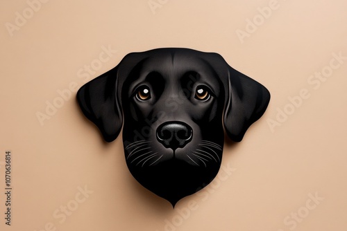 Outline of a dogâ€™s face with ears and nose in a minimalist, stylized design photo