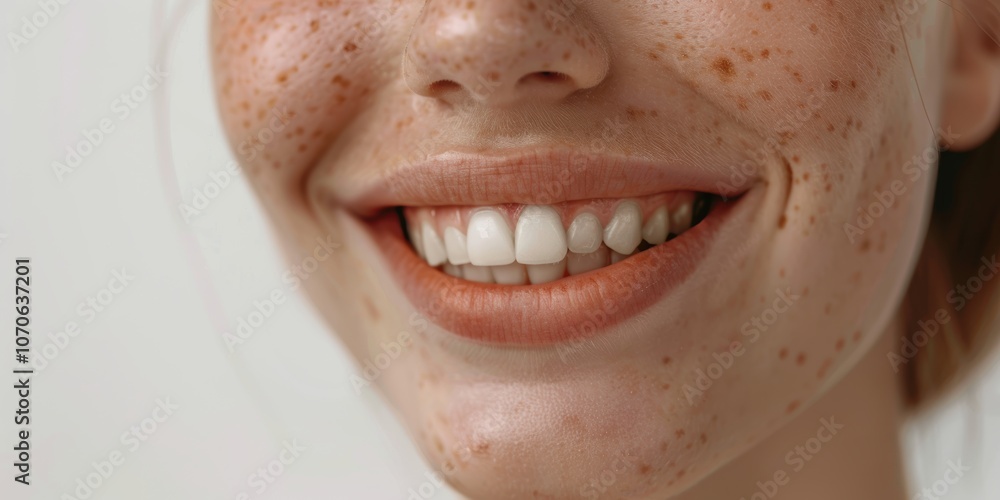 Obraz premium Joyful woman showcasing skincare cream and moisturizer with a bright smile against a light backdrop; model promoting beauty product and facial treatment