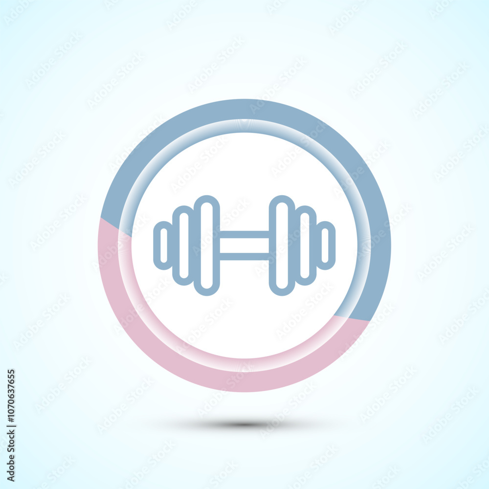 Dumbbell icon design for fitness, gym, exercise, weightlifting. Pastel Color Button Design Dumbbell icon design for fitness, gym, exercise, weightlifting. Pastel Color Button Design