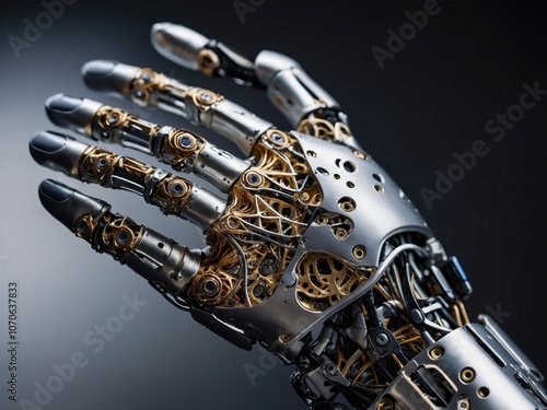 Closeup of Advanced Robotic Prosthetic Hand photo