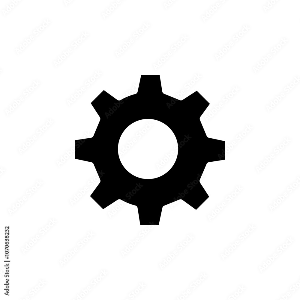 Settings icon black and white vector sign Settings icon black and white vector sign