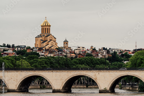 View of the Holy Trinity Cathedral in Tbilisi, Georgia