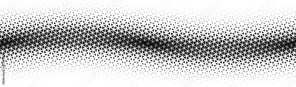 Pattern based on traditional Islamic ornament. Disappearing effect. Short fade out . Black and white.With a wave effect Pattern based on traditional Islamic ornament. Disappearing effect. Short fade out . Black and white.With a wave effect