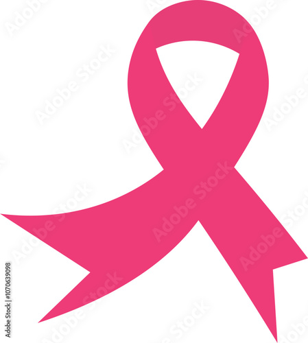 breast cancer ribbon with long tail