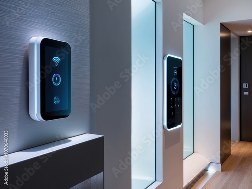 Energy Efficient Smart Home System Closeup of advanced home automation technology photo