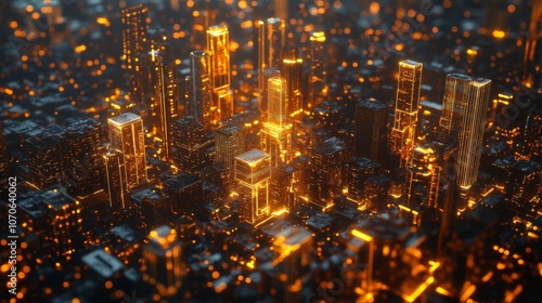 Futuristic Illuminated Cityscape