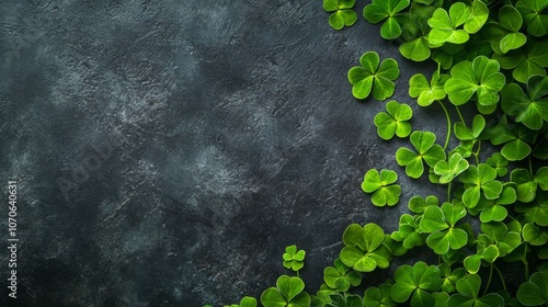 Shamrock on the grey background photo