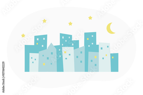 Simple cityscape vector landscape illustration