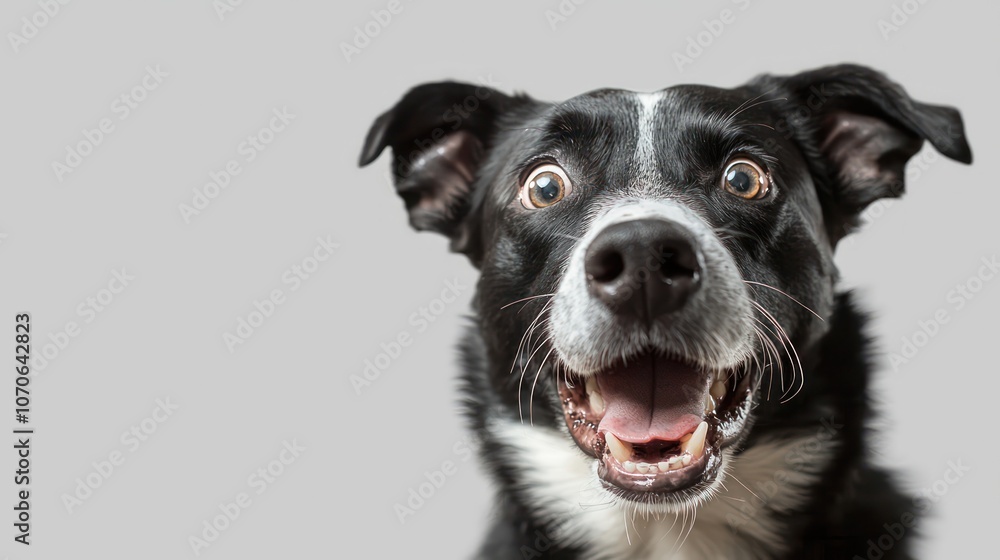 Angry and surprised dog isolated on transparent png background with a funny and excited expression Angry and surprised dog isolated on transparent png background with a funny and excited expression