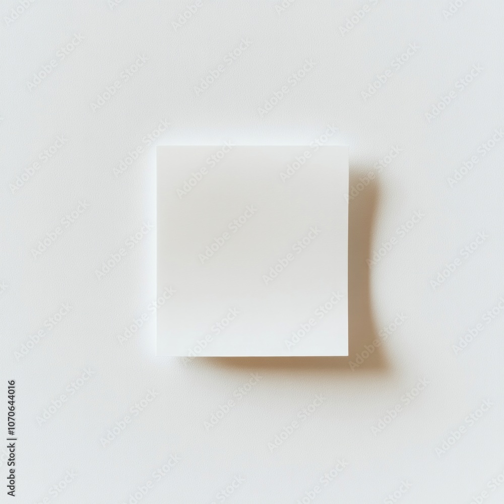 Minimalist white square object against light background with soft shadows Minimalist white square object against light background with soft shadows