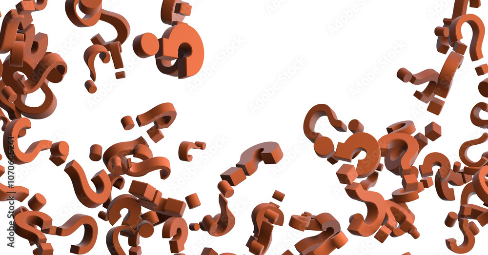 Infinite question marks on a plane, original three dimensional illustration. Infinite question marks on a plane, original three dimensional illustration.