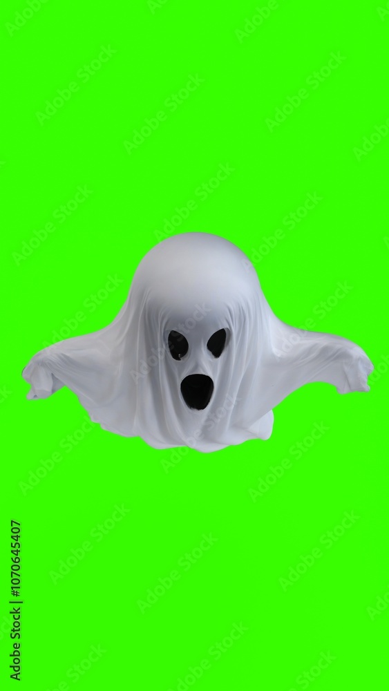 ghost in a white sheet with green background ghost in a white sheet with green background