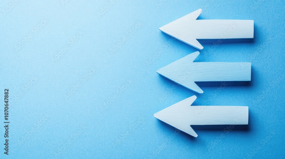 Directional Arrows on a Soft Blue Background Directional Arrows on a Soft Blue Background