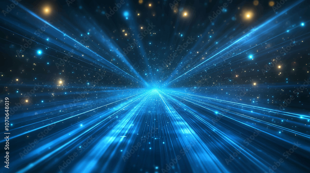Abstract modern blue background science, futuristic, energy technology concept. Digital image of light rays, stripes lines with blue light, speed and motion blur over dark blue background illustration Abstract modern blue background science, futuristic, energy technology concept. Digital image of light rays, stripes lines with blue light, speed and motion blur over dark blue background illustration