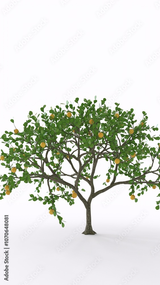 Obraz premium lemon tree with white background