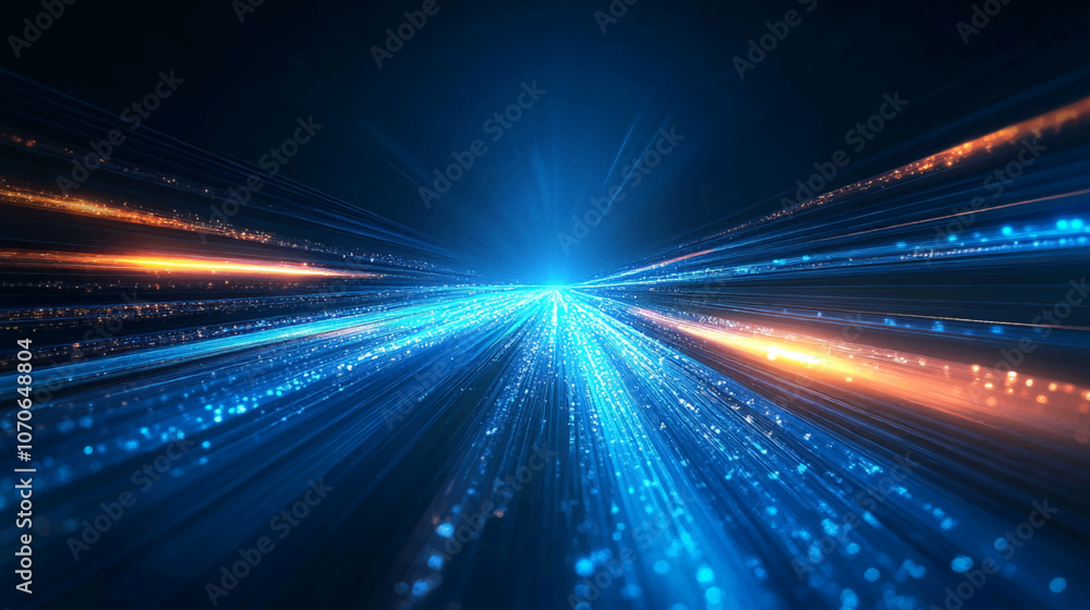Abstract modern blue background science, futuristic, energy technology concept. Digital image of light rays, stripes lines with blue light, speed and motion blur over dark blue background illustration Abstract modern blue background science, futuristic, energy technology concept. Digital image of light rays, stripes lines with blue light, speed and motion blur over dark blue background illustration