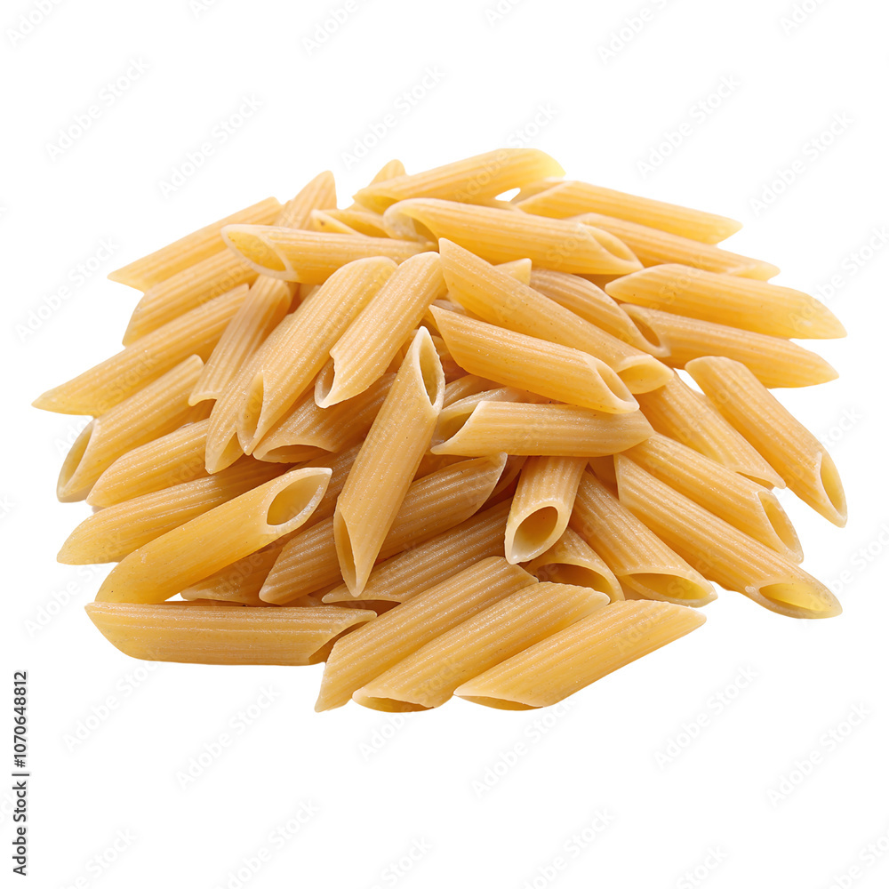 Raw Penne Pasta Isolate on transparent background cutout, PNG file, Cutout file