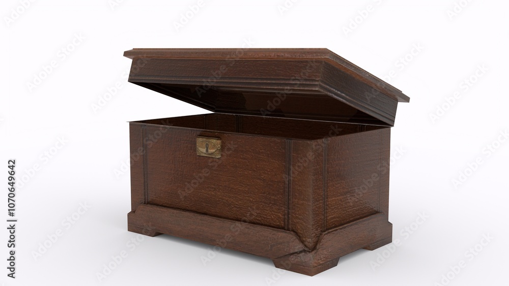 open treasure Box with white background open treasure Box with white background