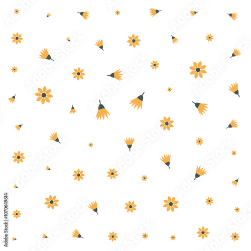 Abstract Yellow Flowers Pattern