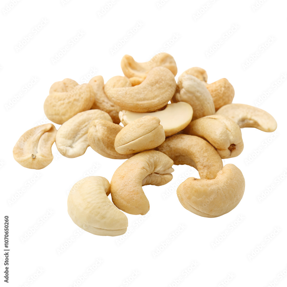 Raw Cashew Nuts Pile Isolate on transparent background cutout, PNG file, Cutout file Raw Cashew Nuts Pile Isolate on transparent background cutout, PNG file, Cutout file