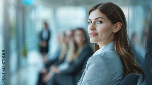 Wallpaper Mural Business professional in a waiting area for a job interview, seeking career opportunities in human resources with a company hiring Torontodigital.ca