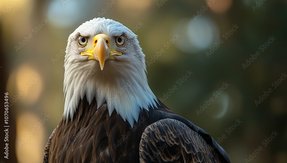 Fototapeta premium Close-Up Portrait of American Bald Eagle with Intense Expression