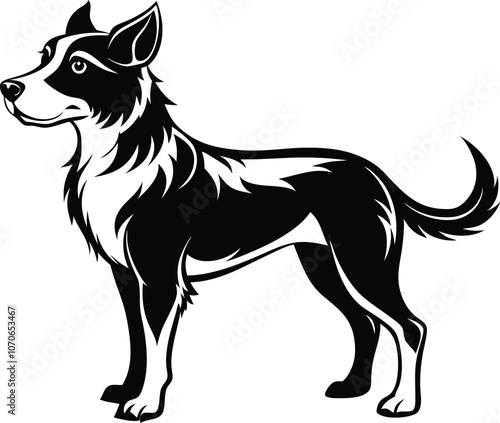 Dog silhouette dog breed silhouette vector illustration