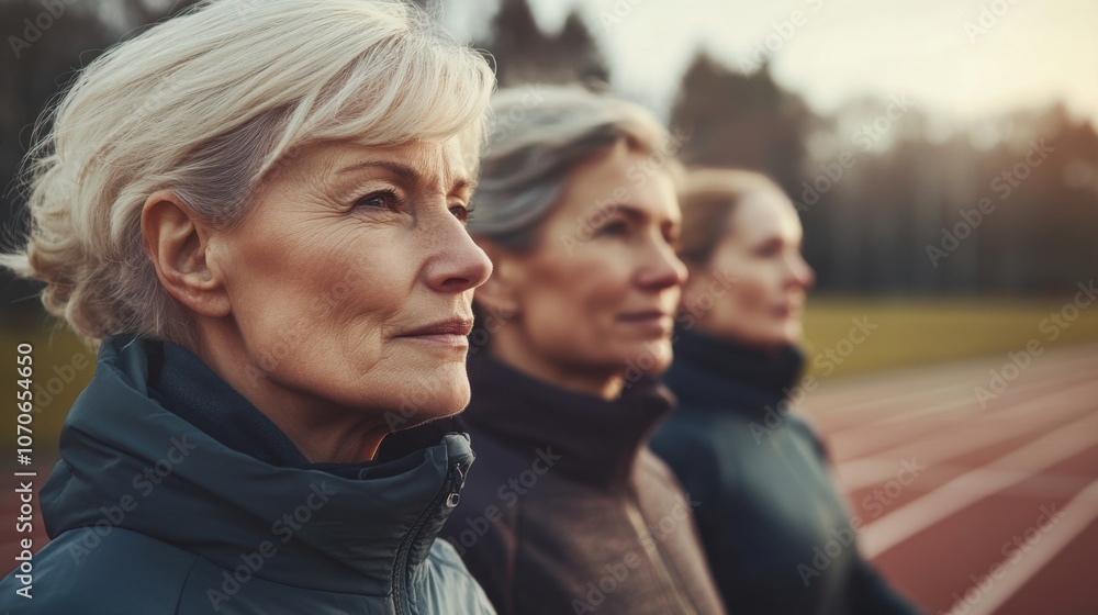 Strong Elderly Women Embracing Outdoor Fitness at the Track - Healthy Lifestyle Focus. Generative ai Strong Elderly Women Embracing Outdoor Fitness at the Track - Healthy Lifestyle Focus. Generative ai