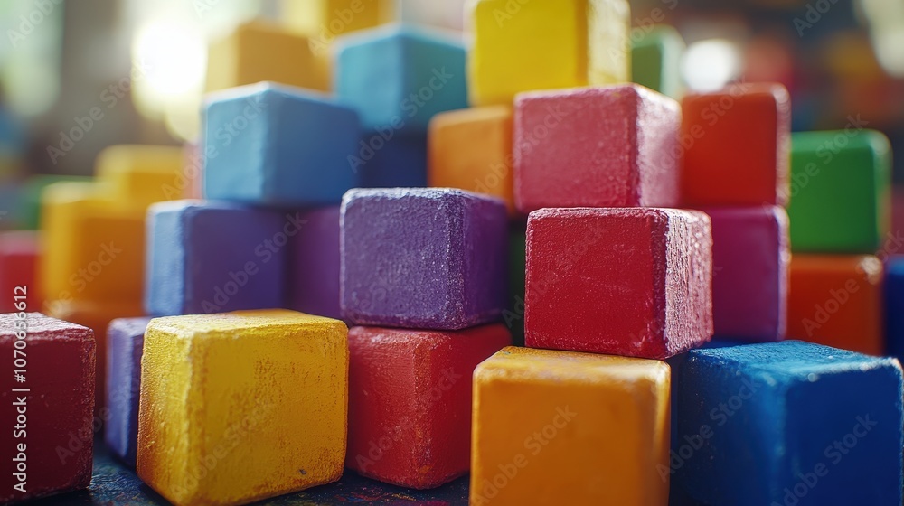 3d abstract background created with colorful stone cubes 3d abstract background created with colorful stone cubes