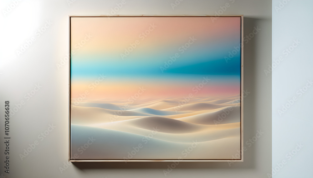 Naklejka premium Pastel Gradient Canvas on Wooden Frame with Perfect Clarity
