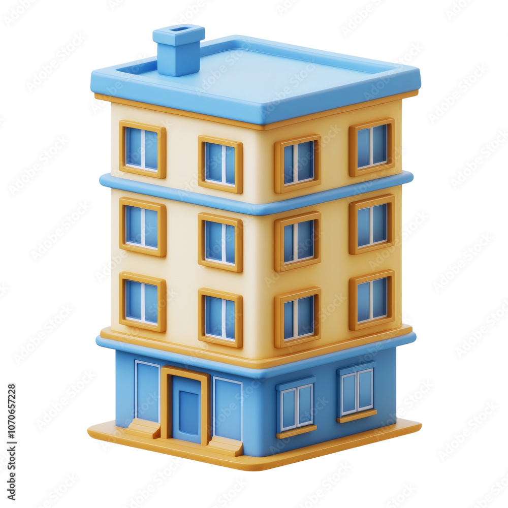 3D Building Icon - Architecture and Real Estate Concept 3D Building Icon - Architecture and Real Estate Concept