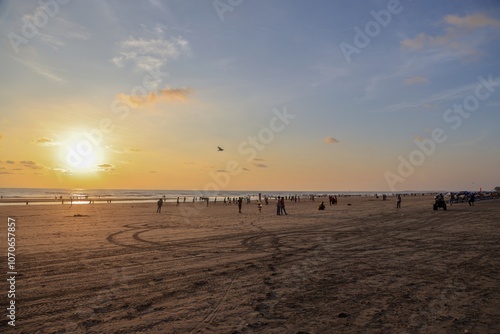 Cox's bazar beach.Cox's Bazar beach is the longest sea beaches in the world. It's a sandy beach with an unbroken 155 Km length. photo