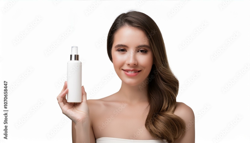 Smiling woman holding a cup of coffee, caring for her skin with beauty cream Smiling woman holding a cup of coffee, caring for her skin with beauty cream