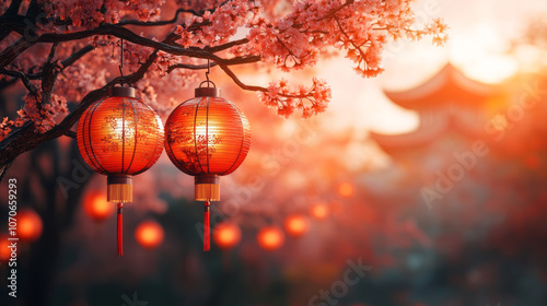 Chinese lanterns hanging decorations - Elegant design 