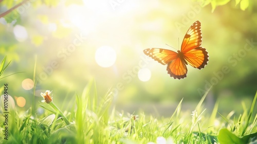 Butterfly in a Sunny Meadow