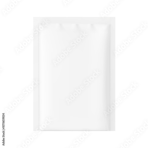 Sachet mockups. Hyper realistic. Vector illustration isolated on white background. Flat lay view. Packaging for cosmetic, food, pet. Ready for your design. EPS10.	
