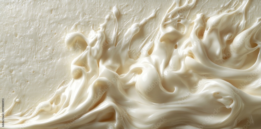 Creamy White Substance Swirling and Flowing Creamy White Substance Swirling and Flowing