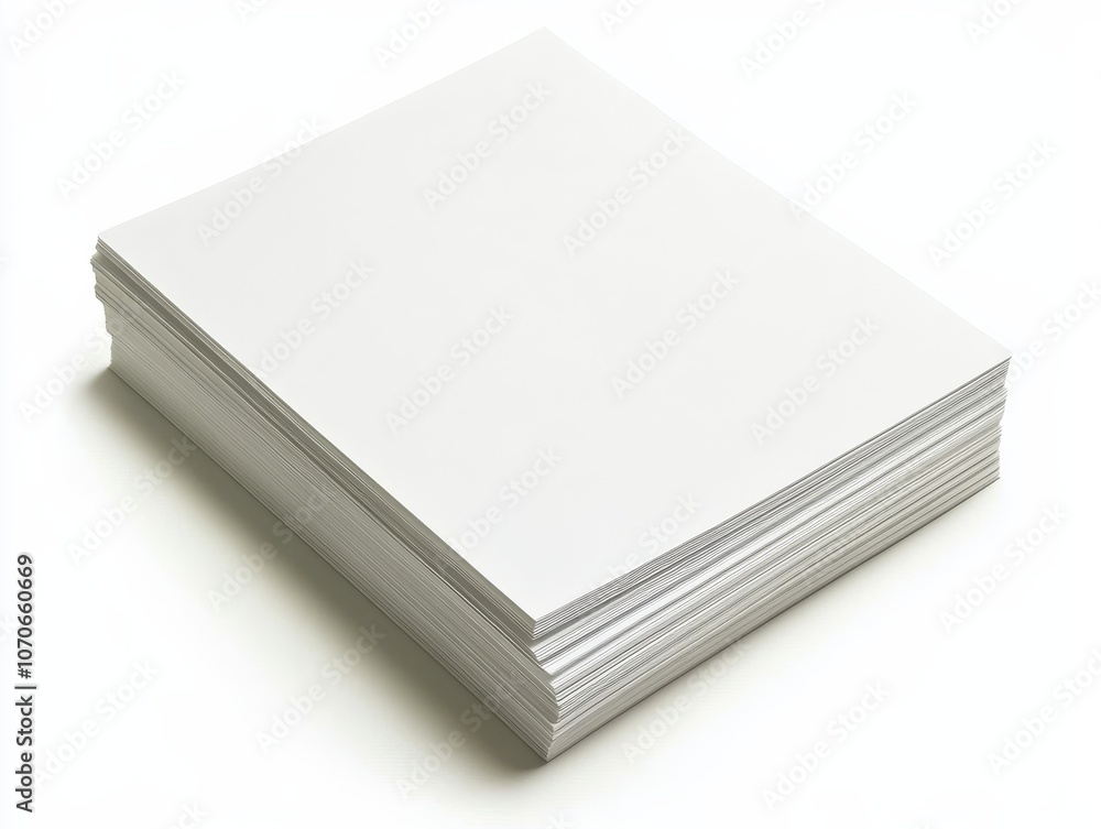A stack of white paper sheets, ready for printing or writing. A stack of white paper sheets, ready for printing or writing.