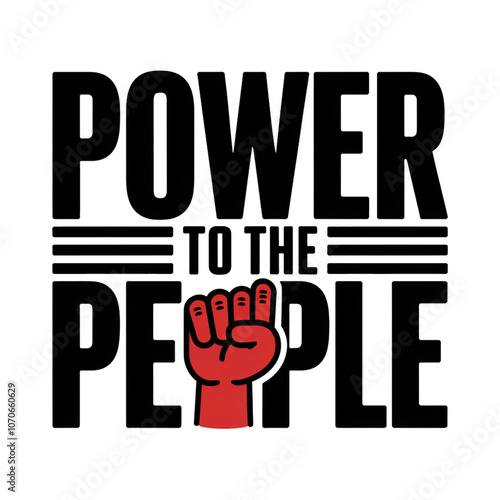 A T-shirt design of power to the People: A Dynamic Representation of Community Strength and Unity in Modern Society