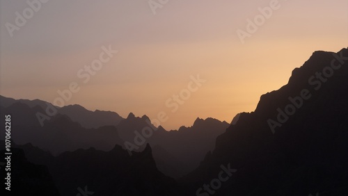 Canvas Print sunset in the mountains